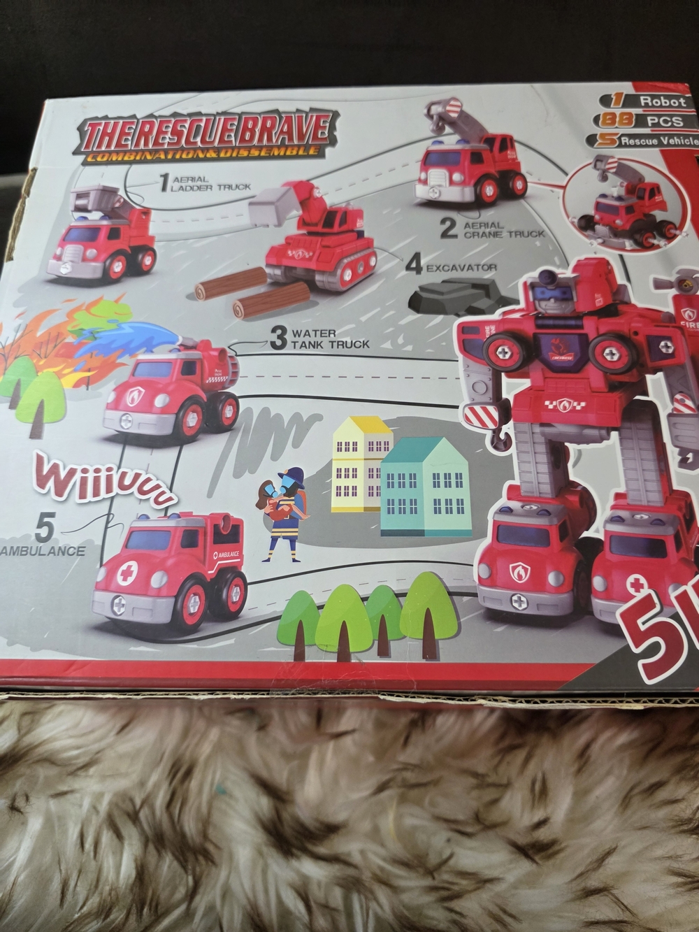 The Rescue Brave 5-in-1 Red Transforming Rescue Toy - Picture 2 of 3